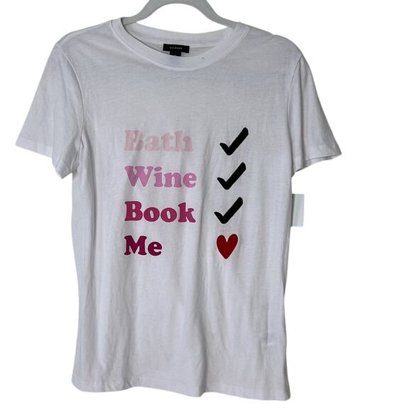 Halogen Bath, Book, Wine, Me Graphic T-shirt NWT Medium - Picture 2 of 6